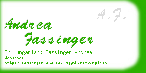 andrea fassinger business card